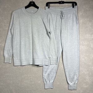 Lululemon Sit In Stillness Pullover Sweater/ Jogger Set Light Blue Women’s Small